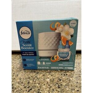 Febreze Plug Scent Booster Refresh & Energize Starter Kit - Oil Warmer & Refill